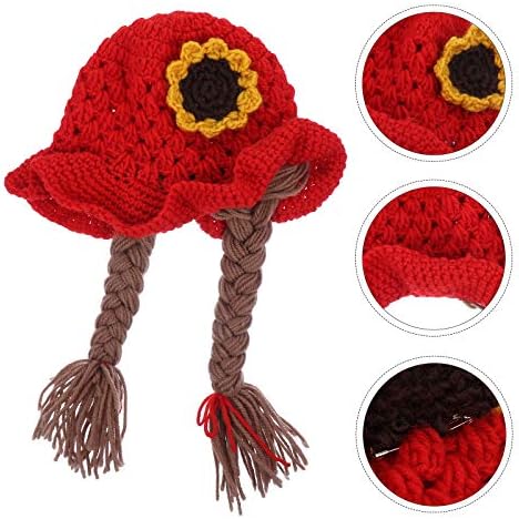 1pc Chapéu de lã feito à mão chapéu de chapéu adorável chapéu de girassol criativo para bebê para decorações em