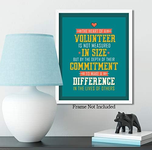 Govivo O coração de um voluntário não é medido em tamanho - Decoração de parede Impressão artística em