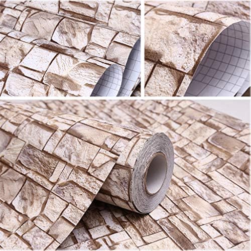 Papel de parede de pedra da imitação de ynfngxu, papel de parede auto-adesivo adesivos à prova