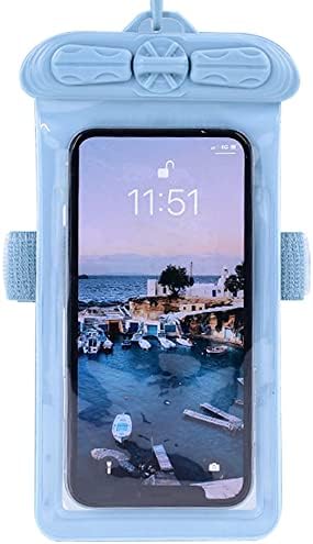Caixa de telefone Vaxson, compatível com a bolsa à prova d'água da Lenovo A859 [Filme de protetor de tela] Blue