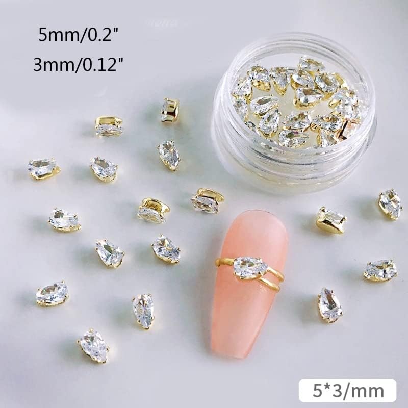 20 PCs strass para unhas Diamantes de unhas pequenas Diamantes de unhas Gems 10 Styles Diy Nail Art Crafts