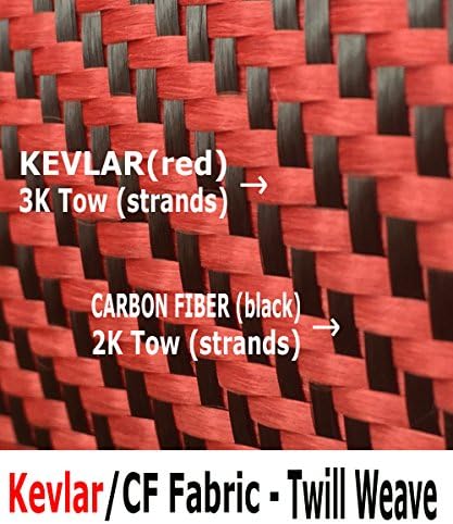 4 x 50 pés vermelhos-Kevlar Fabric-2x2 Tarefa-3k/220g