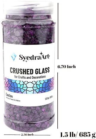 Vidro esmagado de Syedra para artesanato, peças de vidro quebrado, bar, decoração de jardim de 3 a 6 mm, jarra
