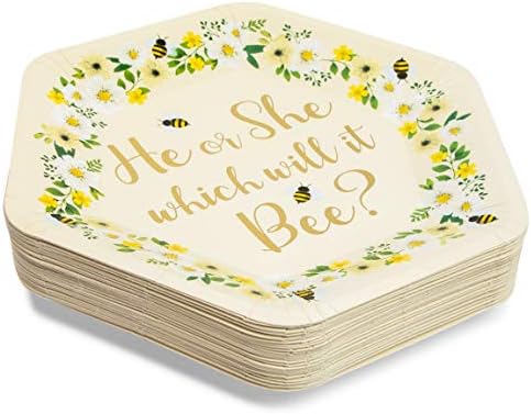 Placas de papel de abelha para festa de revelação de gênero