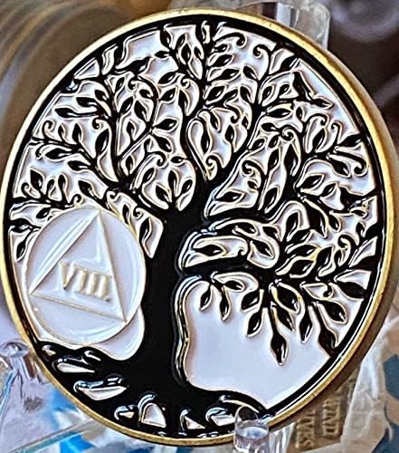 Recoverychip 8 anos AA Medallion Tree of Life Serenity Oração Medallion Coin