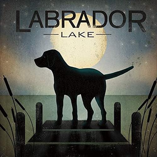 Picture Peddler Moonrise Black Dog - Labrador Lake por Ryan Fowler Sinais de cães Laboratório