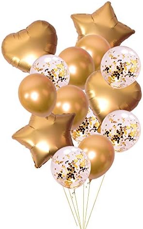 Balões de látex de confete de ouro definir