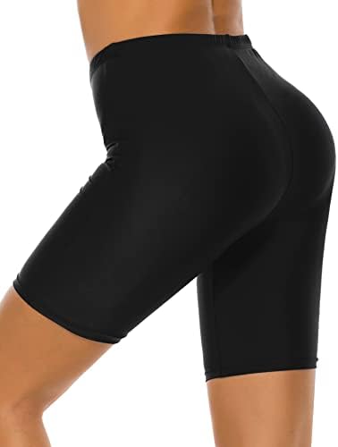 Lecieldusoir shorts de natação femininos com cintura alta tábua de banho shorts upf 50+ maiô