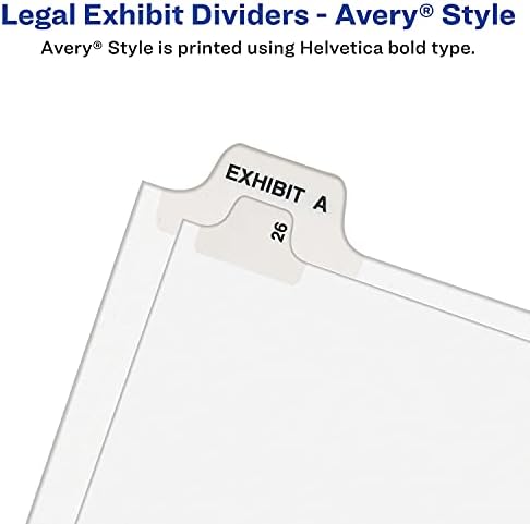 Avery 01335 Divisor de exposição legal, abas laterais 126-150, tamanho da letra, branco 25/set