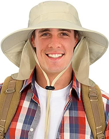 Catalonia Sun Hat for Men, Chapéu de aba larga ao ar livre com cobertura de aba do pescoço para