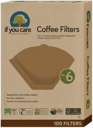 Se você se importa com filtros de café não branqueados, 6 - 100 contagem - em forma de cone,