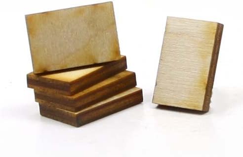 MyLittlewoodshop - PKG de 6 - retângulo - 3/4 polegadas por 1/2 polegadas e 1/8 de polegada de madeira inacabada