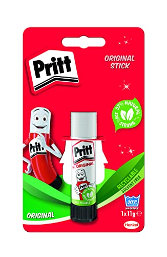Pritt Glue Stick, cola artesanal segura e adequada para crianças para atividades de artes e ofícios, adesivo forte