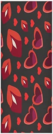 Aunhenstern Yoga Blanket Valentine-Lips-Heart Yoga Toard Yoga Mat Toalha