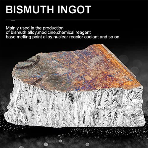 Bismuth Metal, 1000g 2.2Pounds Bismuth Metal Lingot Capinho 99,99% Geodos de cristal puro para