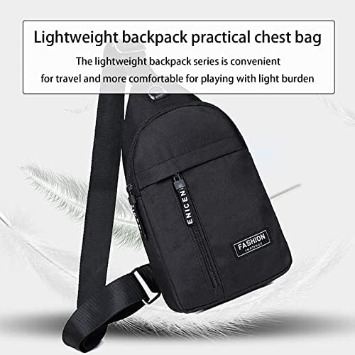 Saco de Sling Crossbody, bolsa de mochila à prova d'água com porta USB, peito multiuso um ombro de viagem