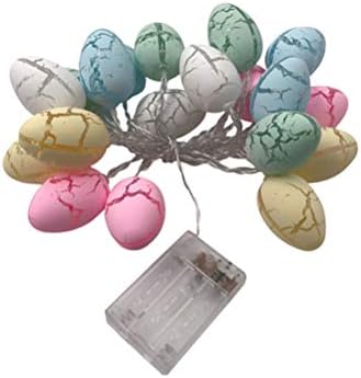 Ovos de Páscoa AMOSFUN Decoração dos ovos de Páscoa leve cordas delicadas padrões de rachadura