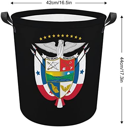 Brasão de armas da República do Panamá. Cesto de lavanderia de pano oxford com alças de cesta de armazenamento