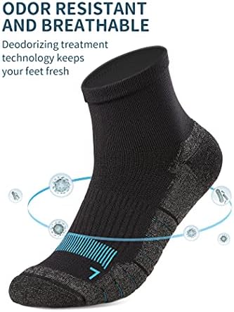 Akaso Quarter Athletic Running Coolmax Socks, Anti-Odor umidade Wicking Anti-Blister Meias sem costura para