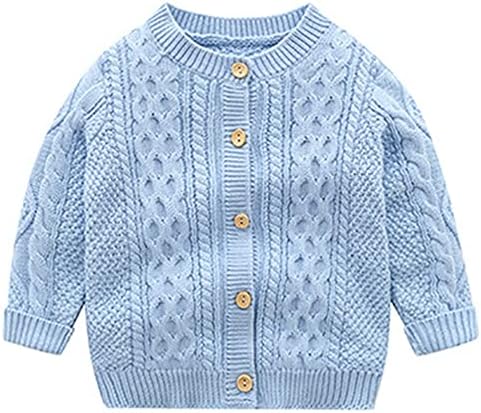 Infantil menino de garotos cardigan sweater de crochê de criança malha de malha grossa moletom de botão
