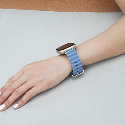 Wongeto Compatível com Fitbit Sense & Fitbit Versa 3 Bandas para homens, Pulseira esportiva de silicone à prova