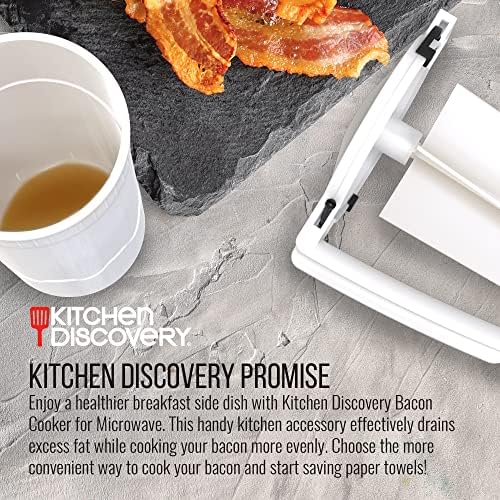 Poente de bacon de microondas com tampa - cozinhe bacon crocante mais saudável enquanto, reduzindo a gordura