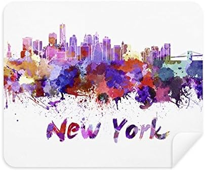 New York America City Watercolor Limpeza de tecidos Limpador de tela 2pcs Tecido de camurça