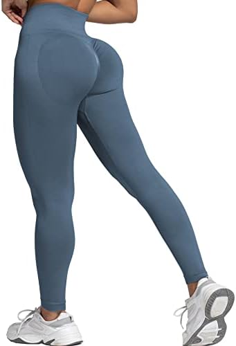 Calças de ioga de cintura alta Powerasia para mulheres, controle de barriga Rouched Lifting Leggings Scrunch