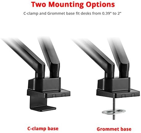 Siig Aluminium Mechanical Dual Monitor ARM MOLHE - Montagem de mesa ajustável de altura para telas