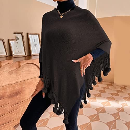 Colete para mulheres mulheres formais de cor sólida e desgastado com suéter de xale com capa com capa de capa