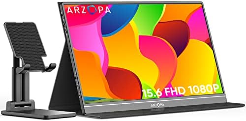 Monitor portátil de Arzopa e suporte para tablets, monitor de laptop FHD de 15,6 '' '' 1080p e combinação de suporte