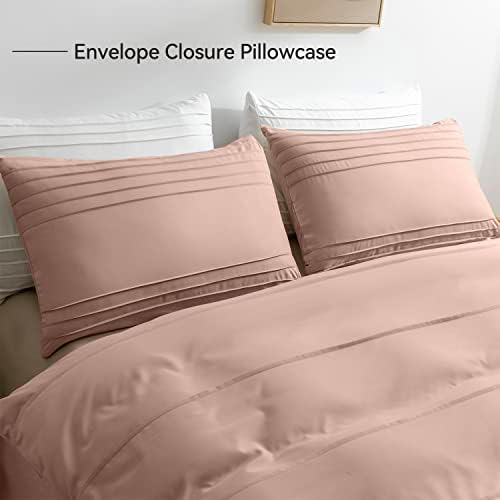 Jellymoni size size blush rosa conjunto de capa de edredão - 3pcs Conjunto de cama de microfibra,