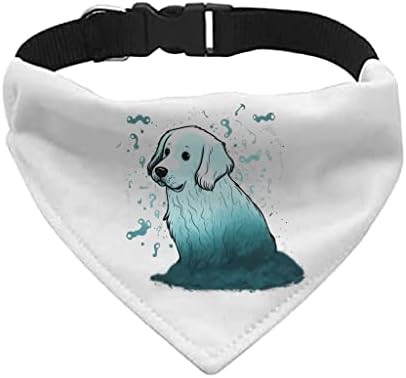 Dog Ghost Desenho Pet Bandana Collar - Cartoon Ghost Sconhas Gollar - Bandana impressa de cachorro - S