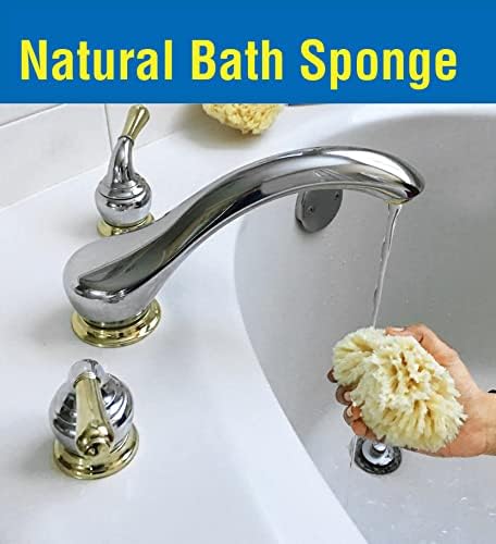 Esponja de banho natural Hartfelt 4in Ultra Soft Premium Sea Lool Sponge macia em pele macia, biodegradável,