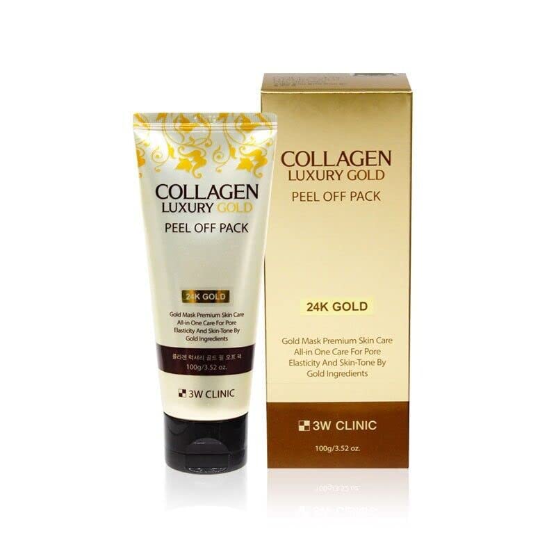 3W Clinic Collagen Luxury Gold Peel Off Pack 24K Gold 100g/3,52oz. Feito na Coreia