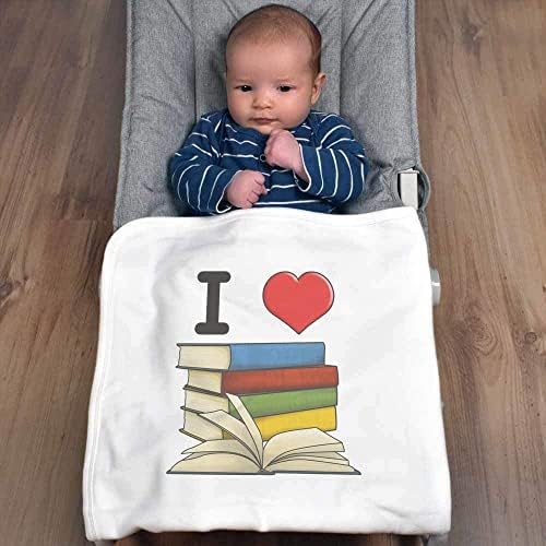 Azeeda 'I Love Books' Cotton Baby Blanket / Shawl