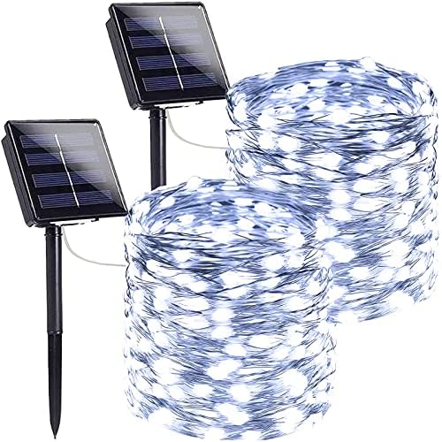 Luzes solares de corda solar extra-longa de Sanjicha ao ar livre, 4 pacote cada 100 luzes solares LEDs ao