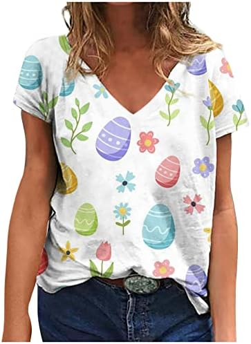Camiseta floral blusa gráfica para meninas adolescentes boat de algodão de manga curta v pesco