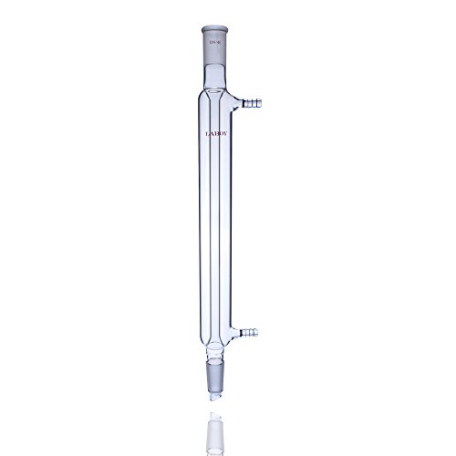 Condensador de Liebig de Glass Laboy com juntas 24/40 200 mm em comprimento de jaqueta usado em refluxo ou