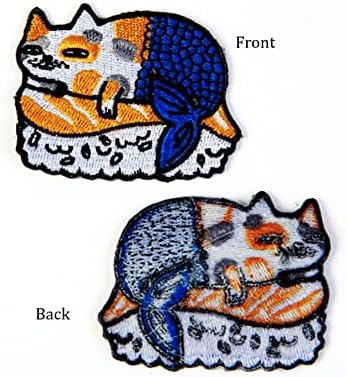 Cartum engraçado japonês Lucky Cat Cool Luck Iron Ferro em remendos costura bordada em remendos para