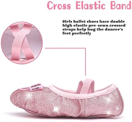 Tênis de balé garotas brilho de solteiro dividido chinelos de dança infantil sapatos de prática
