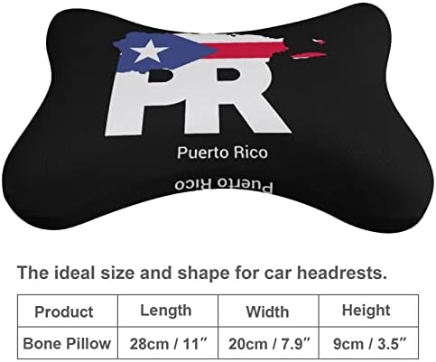 Porto Rico Mapa Bandeira Piano de travesseiro de pescoço de 2 suportes de pescoço confortável