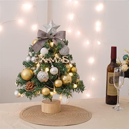 AeTygh Mini Mini Christmas Tree Top, mini árvore de Natal com luzes LED e decoração de arco de árvore de Natal,