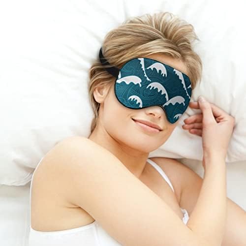 Máscara de olho de ondas japonesas com alça ajustável para homens e mulheres noite de viagem para
