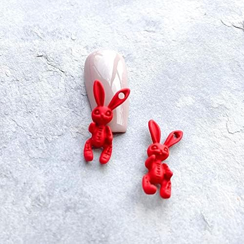 100pcs/lote 20 * 9mm Skull Rabbit Unh Nail Art Decorações 7 cores Cute Sweet Sweet Skeleton Bunny Jewelry