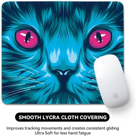 Pico de superfície anti-vislip de pico lavável mousepad ， quadrado estilo gato de gato anti-deslizamento mousepad