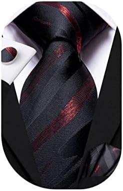 Dubulle Mens Tie Tie Sets Terceneiros Paisley Stripes Cotas de bolso de bolso Cufflinks Casamento