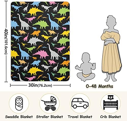 Dinossauros coloridos de cobertor de arremesso de algodão para bebês, recebendo cobertor, cobertor