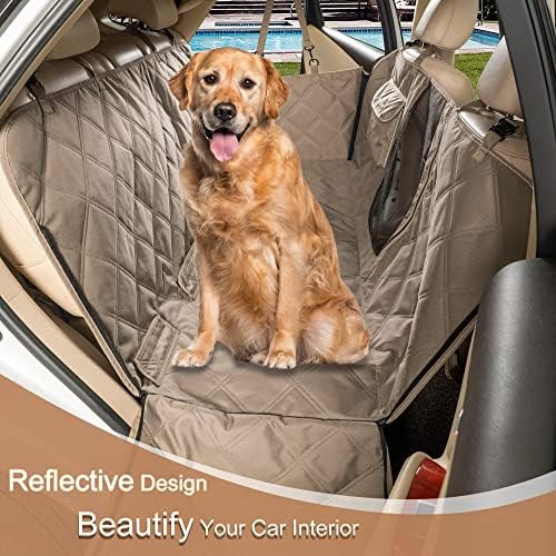 Capa do assento do carro Yesyees para cães com rede, cobertura de assento de estimação à prova d'água para banco