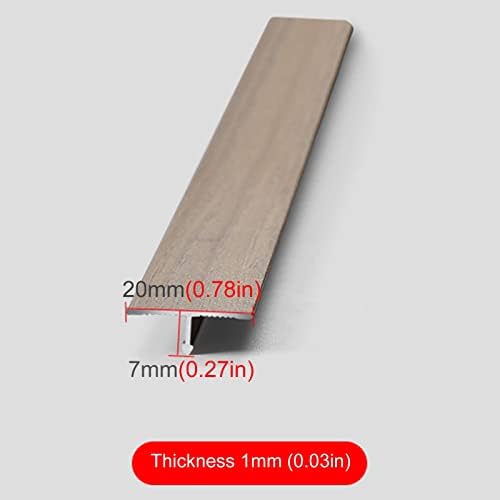 Limiares de portas de metal Bandagem de borda, tiras de transição de 2 cm de largura T para ladrilhos de madeira/laminados